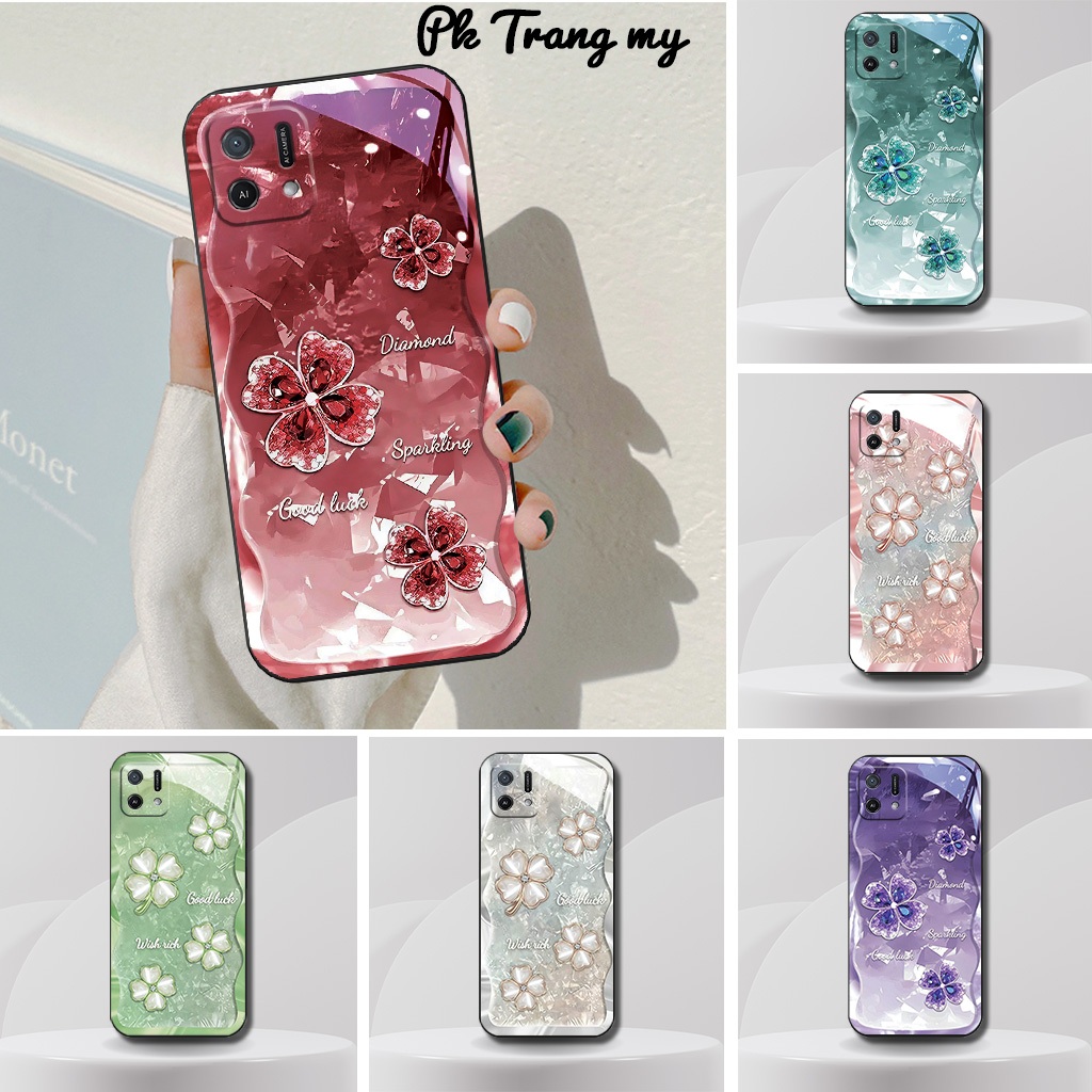 Ốp lưng Oppo A16, A16k in hình hoa xinh, cỏ bốn lá kim cương dành cho nữ