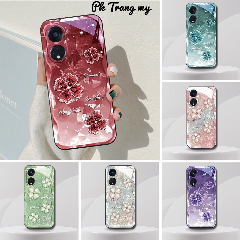 Ốp lưng Oppo Reno 8T, Reno8 T 4G 5G in hình hoa xinh, cỏ bốn lá kim cương dành cho nữ