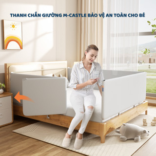 Thanh chắn giường M-Castle bảo vệ an toàn cho bé dễ dàng tháo lắp, Hàng rào chắn giường dành cho bé từ 0 đến 6 tuổi