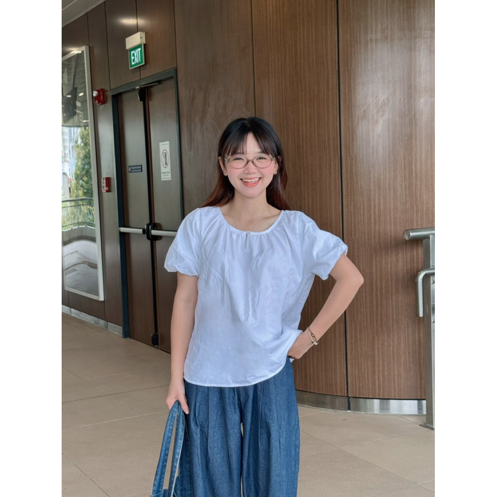 WILLOW ROOM | Áo tay phồng 2 mặt - phối nơ