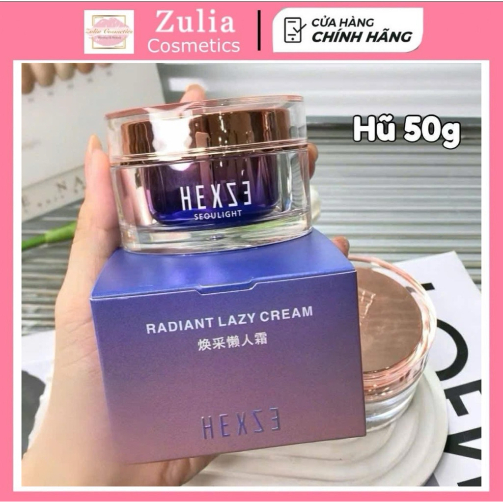 Kem Lười HEXZE Dưỡng Ẩm Nâng Tone Sáng Da, Kem Lazy Cấp Ẩm Sáng Da nâng Tone 50ML