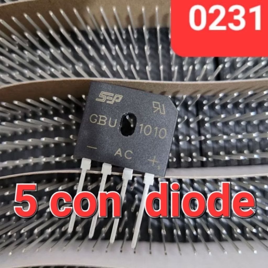 5 con Diode cầu GBU1010 10A 1000V DIP-4 chính hãng SEP chất lượng cao.