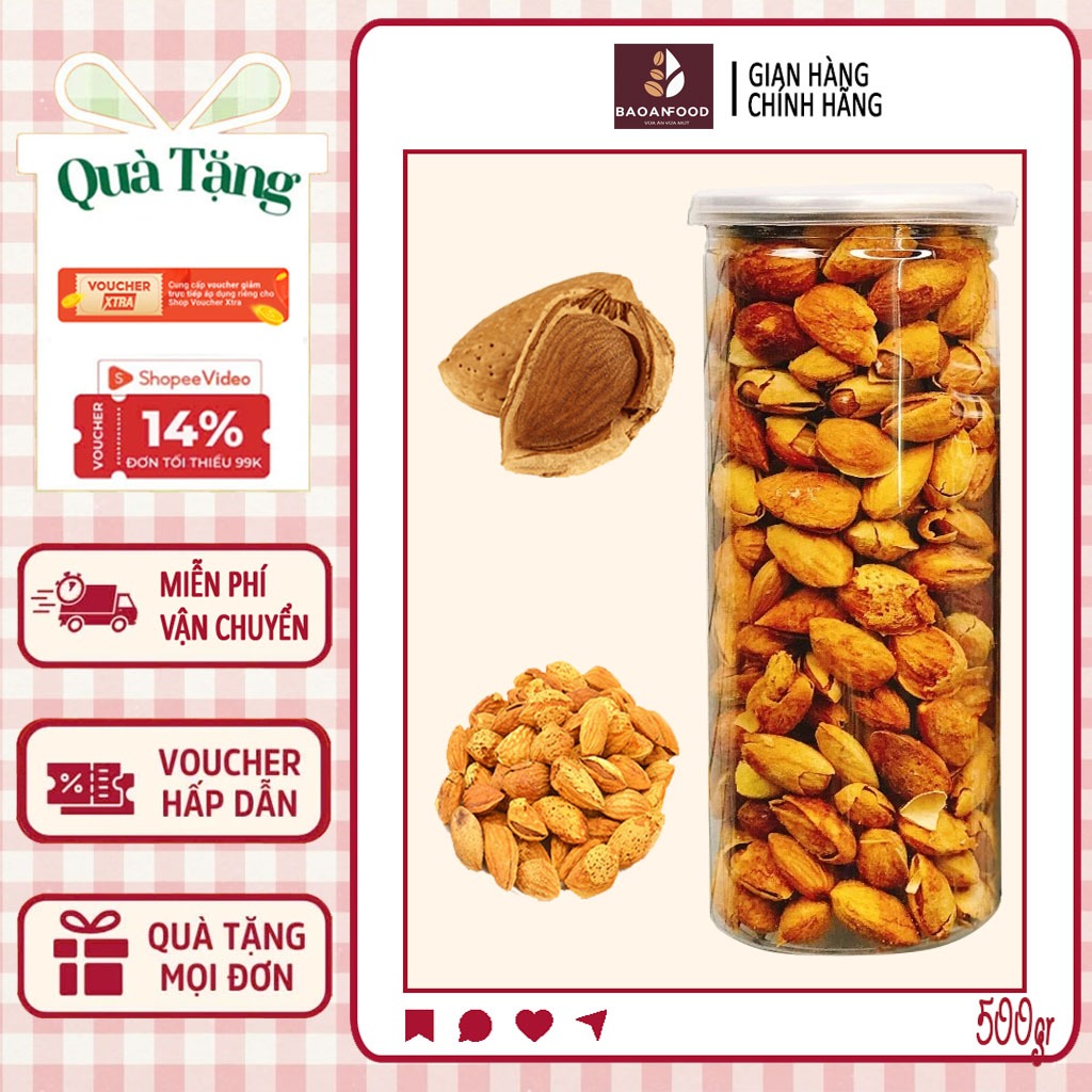 500GR Hạnh Nhân Rang Bơ – Hạnh Nhân Sấy Chín – Hạnh Nhân Sống LOCAFOOD | Ngon – Bổ Dưỡng – Healthy