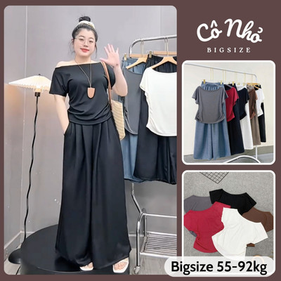 Set Quần Áo Bigsize Trẻ Trung (CÓ LẺ ÁO) Phù Hợp Đi Chơi Đi Cafe Cho Chubby (A284+Q564)