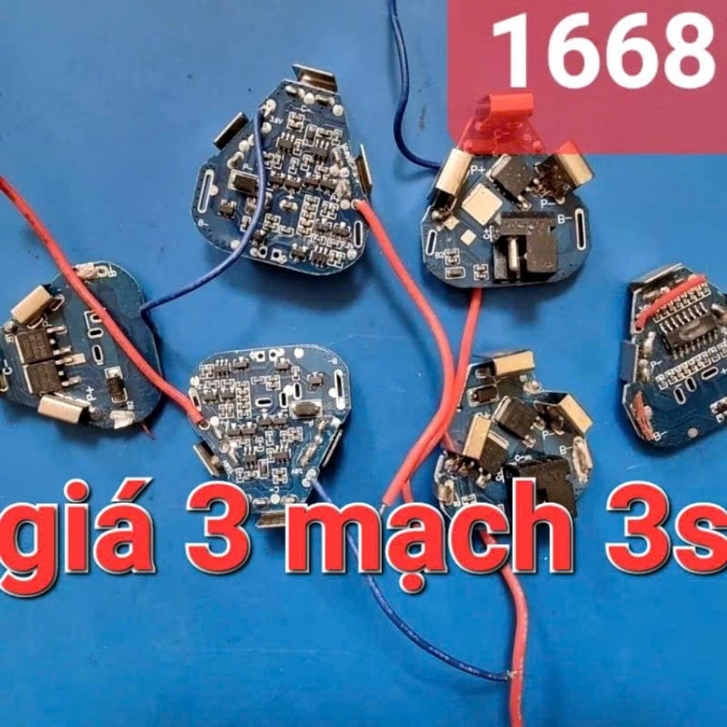 3 MẠCH SẠC VÀ BẢO VỆ PIN 3S 12V CHẾ PIN MÁY KHOAN (MẠCH CŨ CHO AE THỢ).