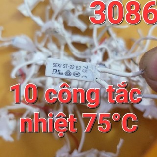 10 công tắc cầu chì điều khiển nhiệt độ 75° Bộ bảo vệ quá nhiệt động cơ thường đóng 5a cũ tháo thiết bị