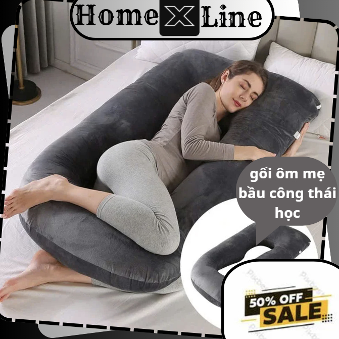 Gối bầu,gối ôm bầu công thái học chữ G cho mẹ bầu giảm đau lưng mệt mỏi hỗ trợ ngủ sâu