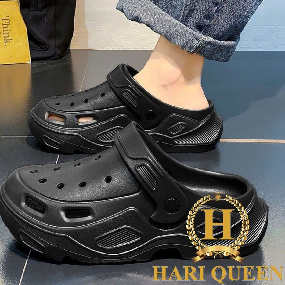 Dép Sục Nam Đế Cao Lỗ Thoang Khí Đi Mưa Đi Biển HARIQUEEN - Dép Sandal Nam Đế Cao Chất Liệu EVA Cao Cấp Mềm Nhẹ Êm