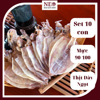 Set 10 Con khô mực size 90-100 con/kg nướng rim me nấu mì chiên NEO Hải Sản Khô