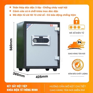  Két Sắt Việt Tiệp Chính Hãng KVT40 Điện Tử Chống Cháy Két Sắt Giá Rẻ An Toàn Báo Động Thông Minh 