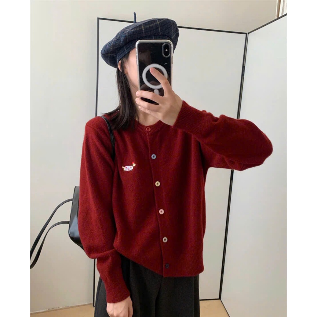 Áo Cadigan Cài Khuy 7 Màu, Áo Khoác Len Mỏng Tay Dài Cổ Tròn Thêu Chó Corgi Nổi Trước Ngực Dễ Thương Hàng Qccc Shopquaca | BigBuy360 - bigbuy360.vn