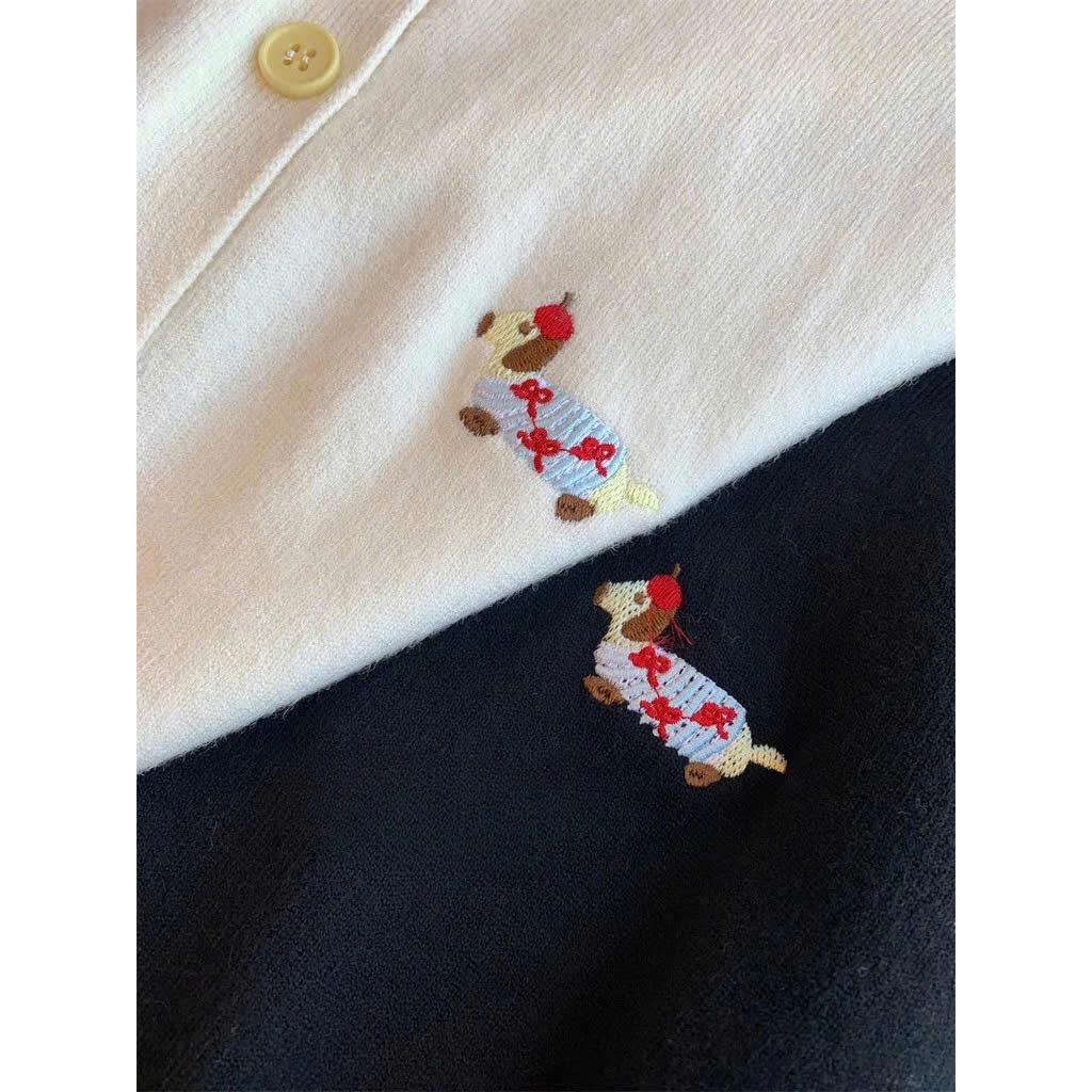 Áo Cadigan Cài Khuy 7 Màu, Áo Khoác Len Mỏng Tay Dài Cổ Tròn Thêu Chó Corgi Nổi Trước Ngực Dễ Thương Hàng Qccc Shopquaca | BigBuy360 - bigbuy360.vn