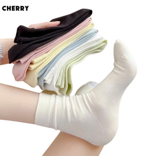 Tất cổ cao nữ trơn basic, chất liệu cotton thoáng khí mềm mịn - Cherry Shop