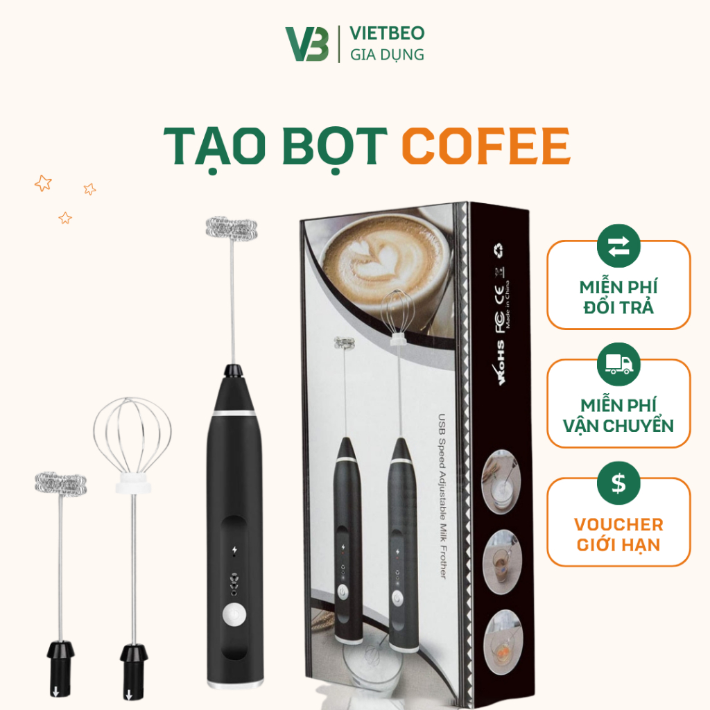 Máy Đánh Trứng Cầm Tay Mini DIDOOGLT Có 3 Tốc Độ Kèm Sạc USB, Nhỏ Gọn, Phù Hợp Mọi Gian Bếp