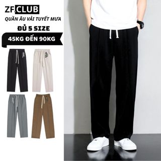 Quần Dài Âu Ống Rộng Cạp Chun Nam Vải Tuyết Mưa ZONEF CLUB Quần Ống Suông Phong Cách Hàn Quốc