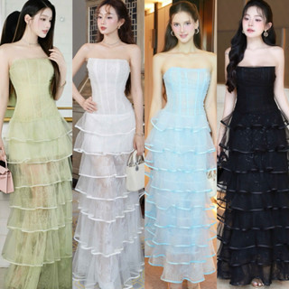 [MMUSE STORE] VIDEO - Đầm tiệc cúp ngực ren lưới tầng dáng dài sang trọng nổi bật