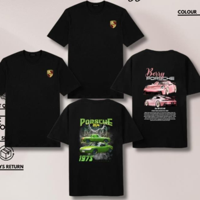 Áo Thun Porsche In Hình Sắc Nét Chất Cotton 2 Chiều Thoáng Mát Dày Dặn UT