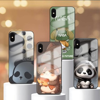  Ốp Lưng cho IPHONE X  XS  XS MAX – Hình dễ thương Panda mèo cá – Mặt kính cao cấp 