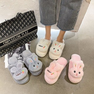  Dép Đi Trong Nhà Bông Lông Nữ Nhiều Màu Dép Bít Mũi Êm Ái Giữ Nhiệt Mùa Lạnh Họa Tiết Thỏ Dễ Thương 