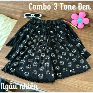 sét 3 Quần đùi cotton màu trơn, quần cotton chất CT đùi
