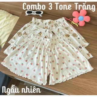 sét 3 Quần đùi cotton màu trơn, quần cotton chất CT đùi
