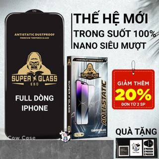 Kính cường lực iphone full màn 17/16/16e/15/14/13/12/11/Xr/Xs/8/7/6/6s Plus/Pro/Max - Cowcase