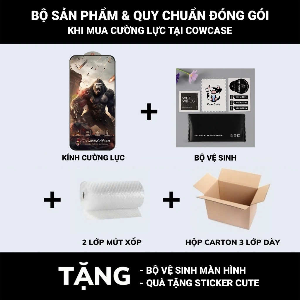 Kính cường lực iphone full màn 17/16/16e/15/14/13/12/11/Xr/Xs/8/7/6/6s Plus/Pro/Max - Cowcase KKCB | BigBuy360 - bigbuy360.vn