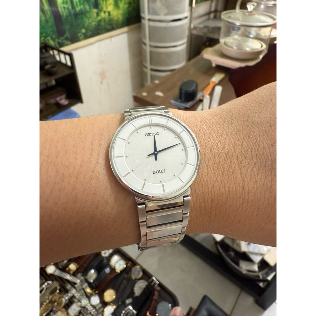 đồng hồ seiko dolce sản xuất tại Nhật Bản made in Japan mặt hai lòng size 33