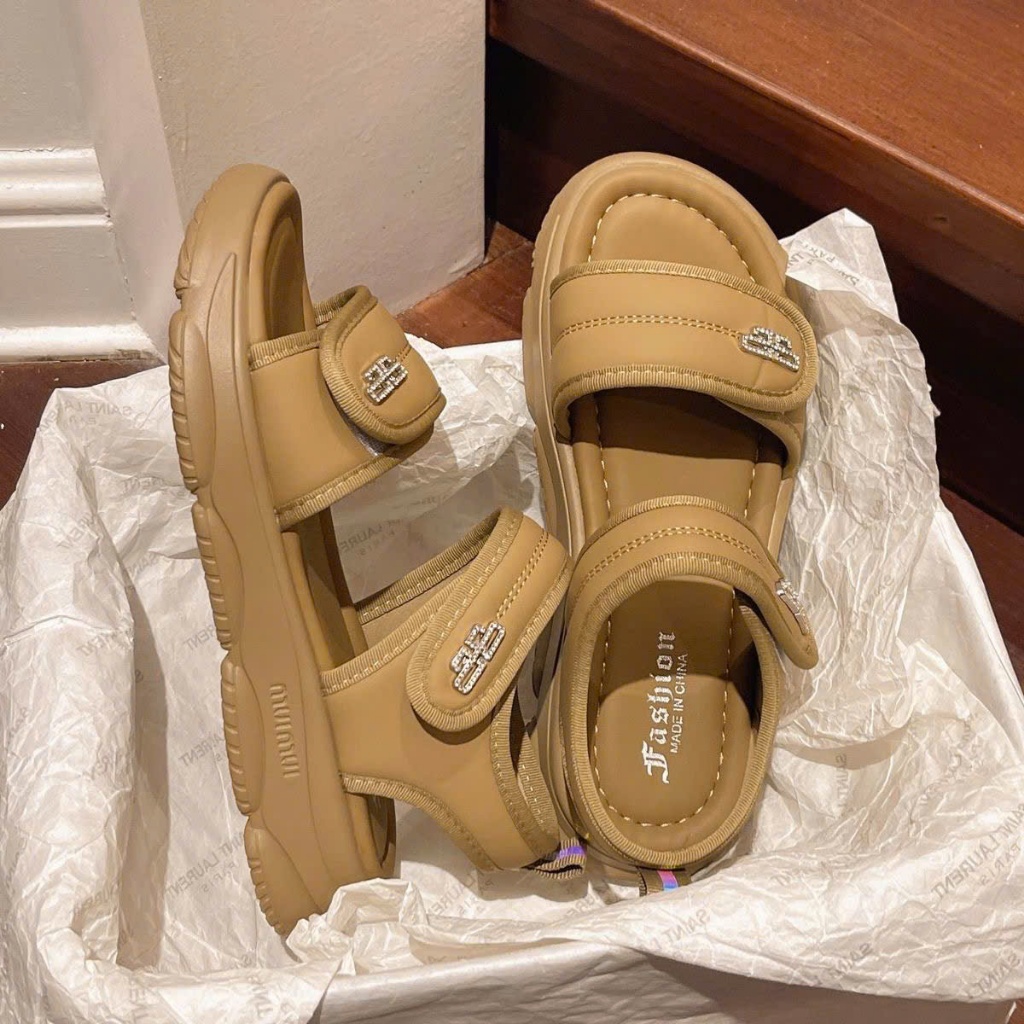 Giày Đế Bằng 3 P MinMin - Sandal Quai Dán Siêu Êm Fullbox A01 Shop Diều Phương