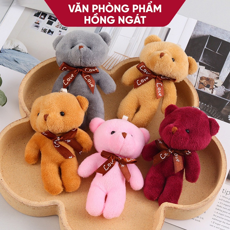Móc khoá gấu bông, móc khoá cute dễ thương giá rẻ đẹp treo balo túi xách làm quà tặng QT16