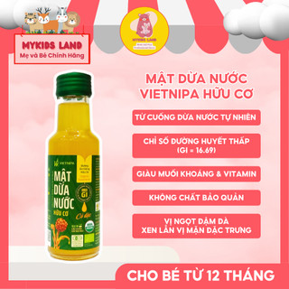 [DATE T1.2027] Mật Dừa Nước Cô Đặc Hữu Cơ VIETNIPA - Chai 150g - Gia Vị Tự Nhiên Cho Bé Ăn Dặm Từ 1 Tuổi