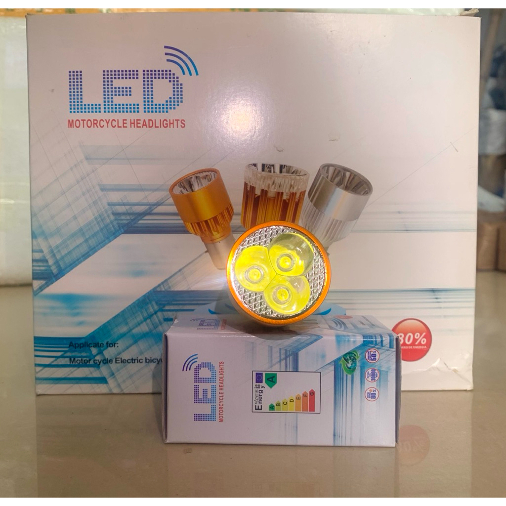 ĐÈN LED 3 MẮT LẮP PHA XE MÁY, XE ĐIỆN