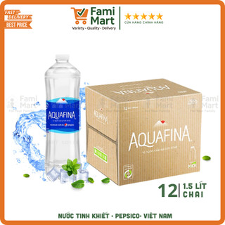   Hỏa Tốc HCM   Thùng 12 chai  Nước suối tinh khiết AQUAFINA_1,5 Lít _chính hãng_Famimart 
