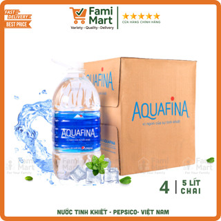   Hỏa Tốc HCM   Thùng 4 chai  Nước suối tinh khiết AQUAFINA 5 Lít _Aqua_chính hãng_Famimart 