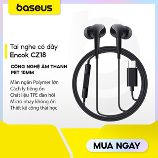 Tai nghe Baseus Encok CZ18 Type C Tai nghe có dây có Mic earphones điện thoại thông minh tablet laptop - Hàng chính hãng