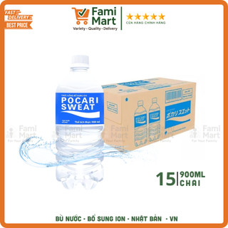  Hỏa Tốc HCM   Thùng 15 chai  Nước khoáng bổ sung ion Pocari Sweat_VN_900ml_Famimart 
