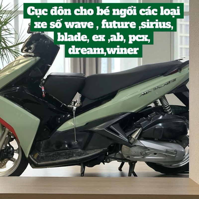 Ghế Ngồi Xe Máy Cho Bé – Cục Đôn Ngồi Xe Máy An Toàn Cho Trẻ Em – Phù Hợp Xe AB, PCX, Wave, Sirius, 