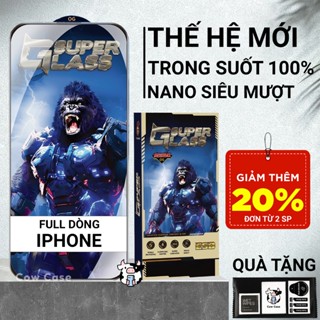 Kính cường lực iphone full màn 17/16/15/14/13/12/11/Xr/Xs/8/7/6/6s Plus/Pro/Max - Cowcase PREMIUM