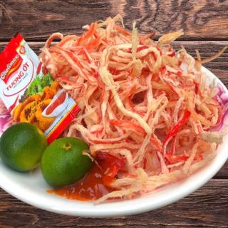 Mực sợi hấp nước dừa- Dai ngon thượng hạng- Kèm tương ớt Snack Food Ăn Vặt Thức Ăn