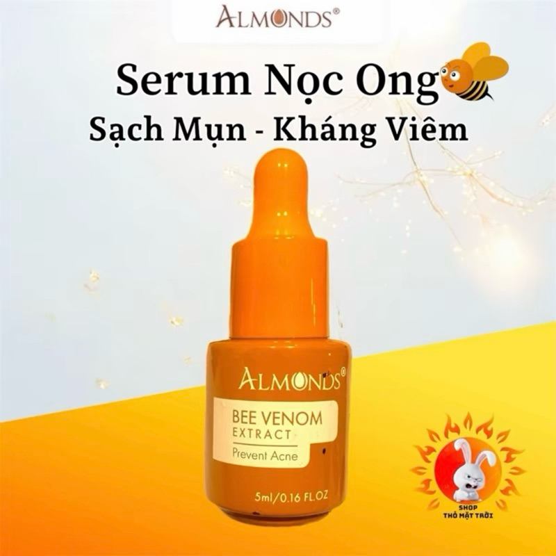 Serum Mụn Nọc Ong ALMONDS 5ML - Sạch Mụn Kháng Viêm