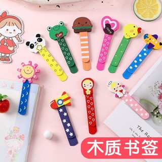 📖【Mua 1 được 3】Bookmark gỗ hoạt hình dễ thương – Có thước kẻ, đánh dấu trang, quà tặng học sinh & văn phòng phẩm