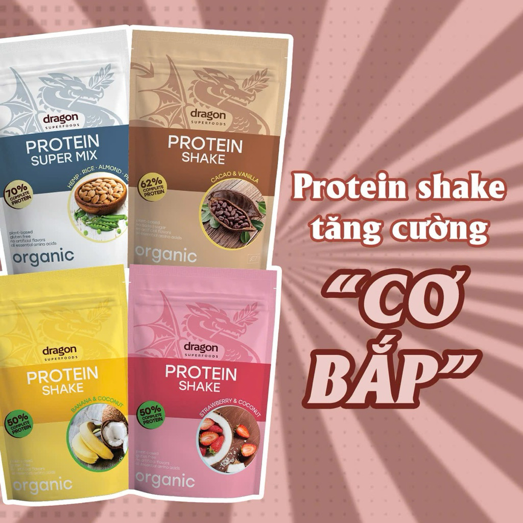 Bột Protein thực vật hữu cơ Dragon Superfoods (Organic Protein Shake)