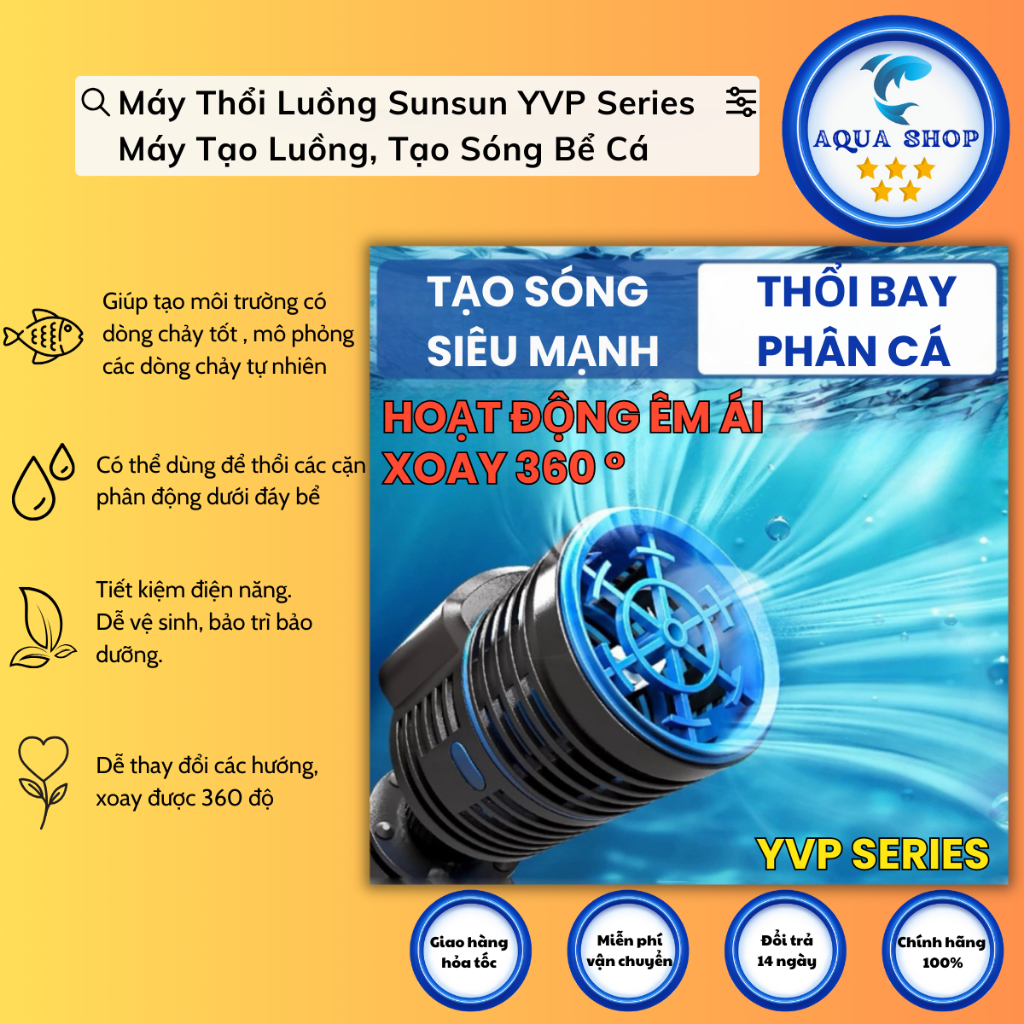Máy Thổi Luồng Sunsun YVP Series (YVP01A-02A-03A-04A-21A-22A-23A) Máy Tạo Luồng, Tạo Sóng Bể Cá