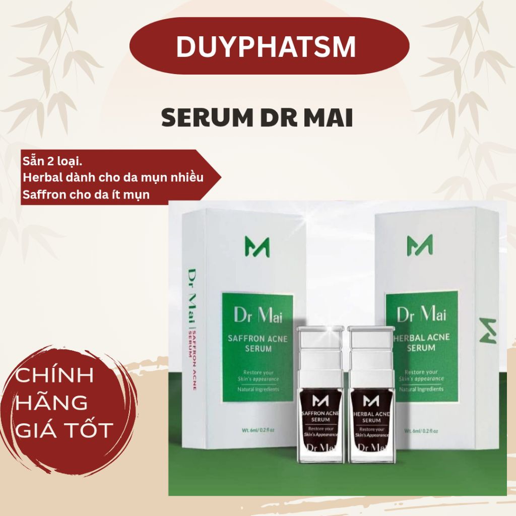  *duyphatsm* Serum thảo mộc giảm mụn Dr Mai 6ml mẫu mới 
