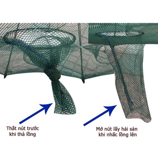 Lồng Ô Bát Quái Bắt Cá, Lưới Bát Quái – Khung Thép Carbon + Nhựa ABS – Lưới Siêu Bền, Dễ Gấp Gọn