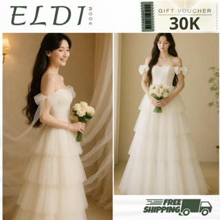  váy trắng tầng đầm dự tiệc đi bàn cô dâu tầng tiểu thư nhẹ nhàng công chúa trong sáng AnHani 