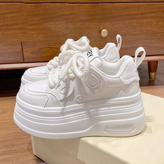   Sẵn  Giày Sneaker Quảng Châu thể thao nữ cao cấp độn đế cao 7cm da PU đi học đi chơi nhẹ thời trang basic 