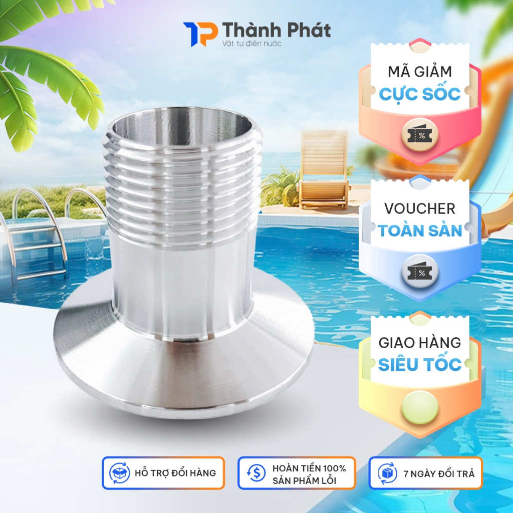 Mặt Kẹp Clamp ren ngoài inox 304 - Ferrule Khớp Nối Nhanh Clamp