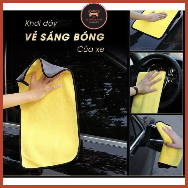 Khăn Lau Xe Hơi Siêu Thấm Hút Microfiber 2 Mặt – Khăn Vệ Sinh Đa Năng Cho Ô Tô, Xe Máy, Nội Thất