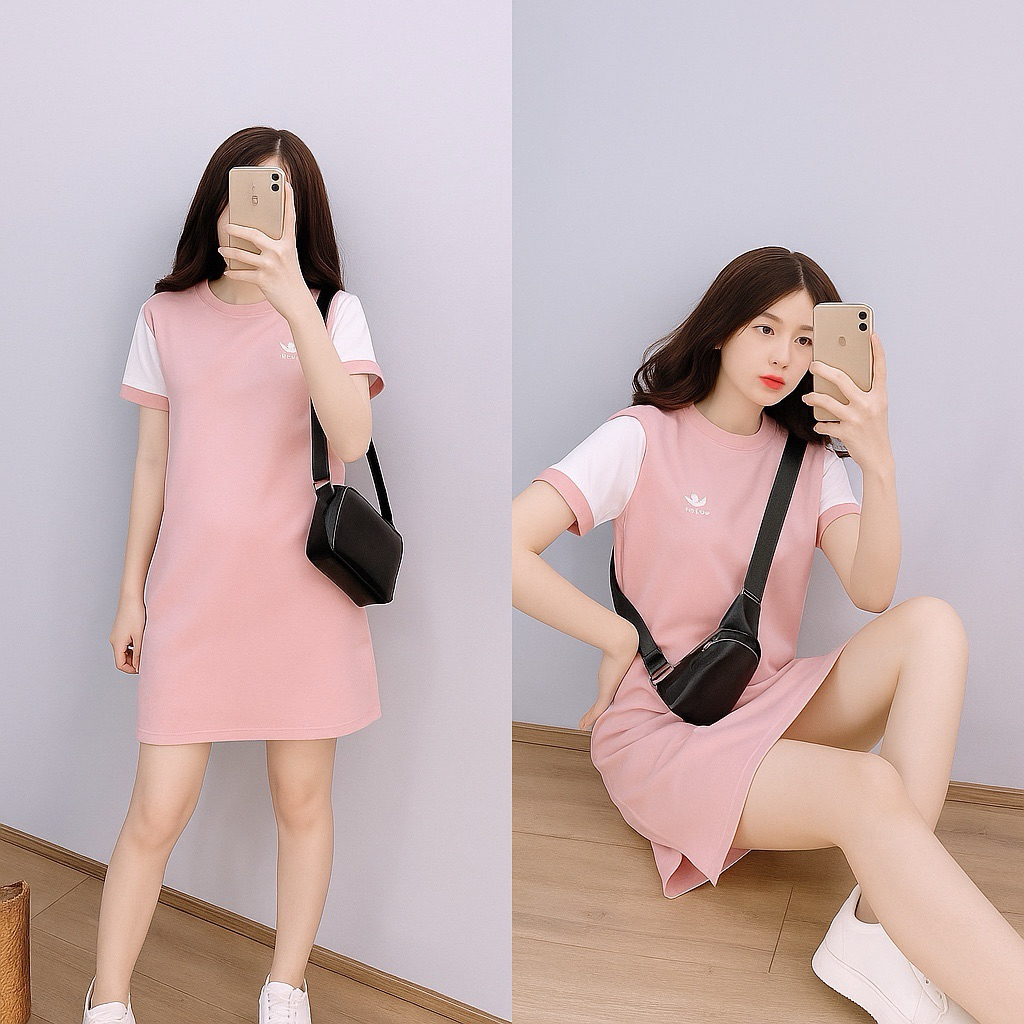 VÁY NƯ FORM RỌNG PHỐI SỌC